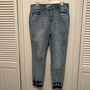 Judy Blue skinny denim jeans with raw hem. Size 31/13